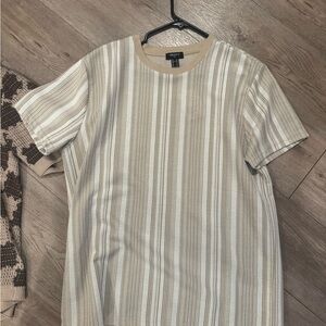 Forever 21 Beige and White Striped Tee